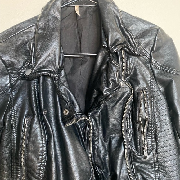 Free people leather jacket Moto jacket - Picture 3 of 9